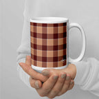 Whiskey and Livid Brown Plaid Ceramic Mug - Scottish Squares