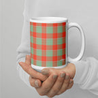 Spring Rain and Persimmon Plaid Ceramic Mug - Scottish Squares