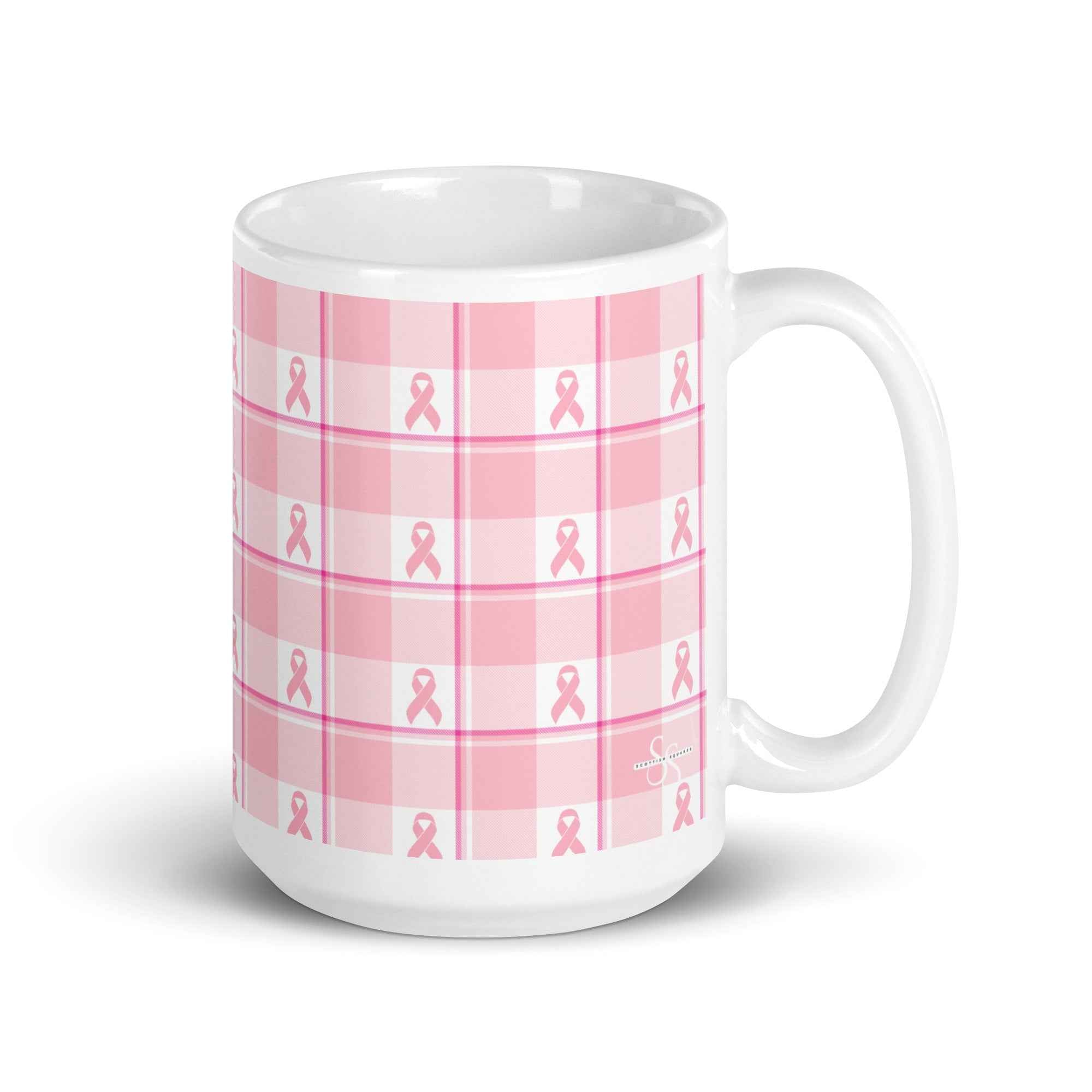 Ceramic Mug Breast Cancer Awareness Plaid - Scottish Squares