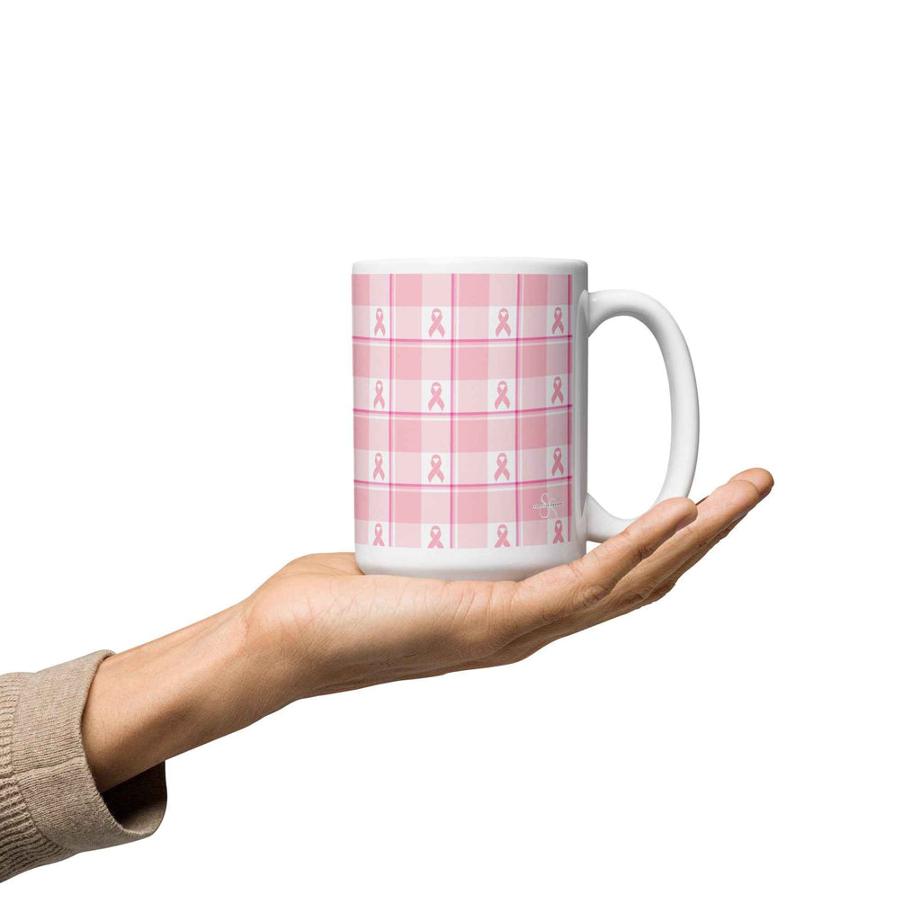 Ceramic Mug Breast Cancer Awareness Plaid - Scottish Squares