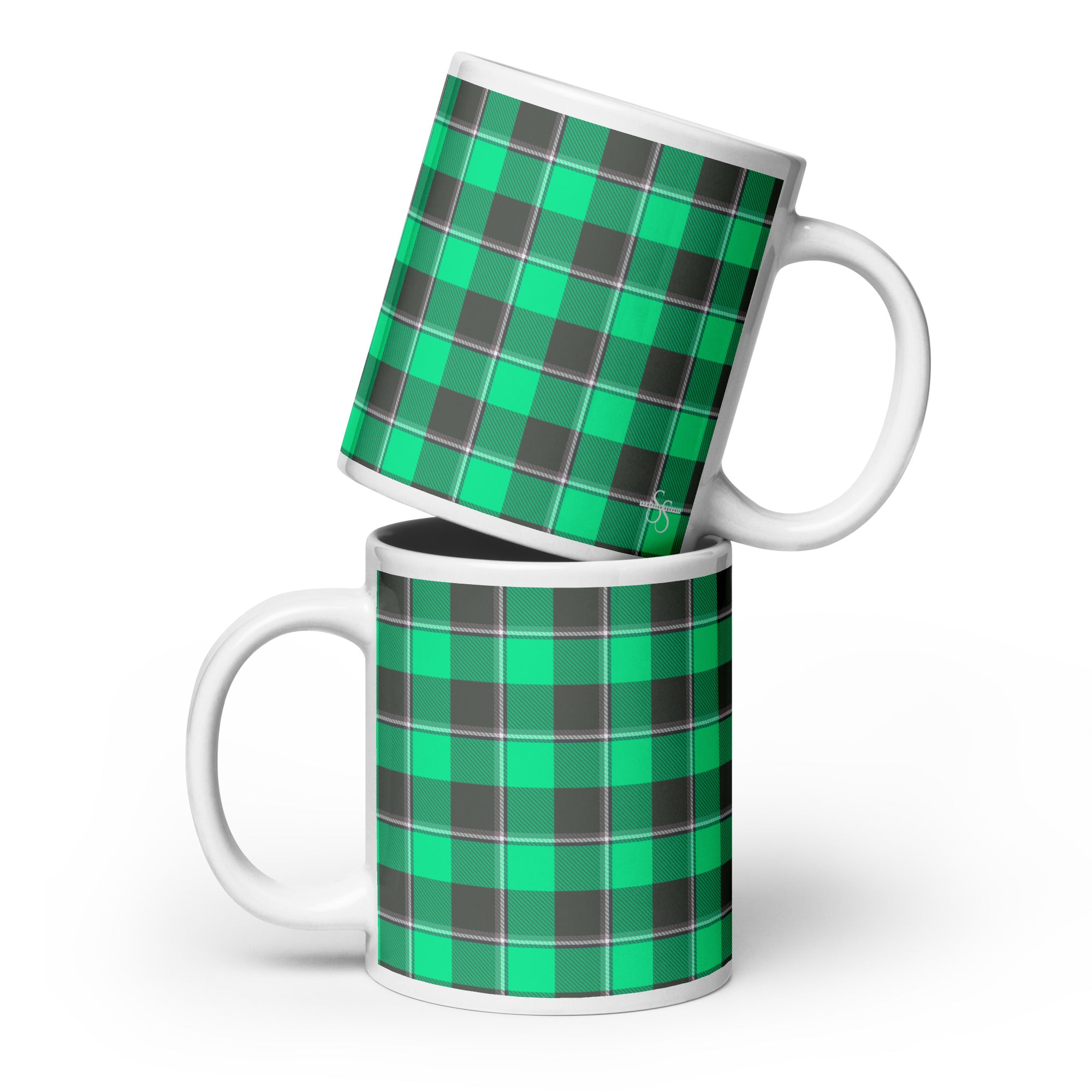 Spring Green and Finlandia Plaid Ceramic Mug - Scottish Squares