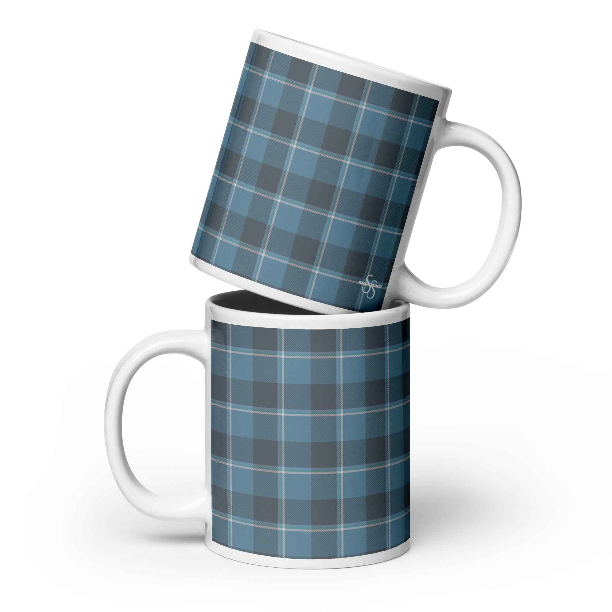 Hoki and Shuttle Gray Plaid Ceramic Mug - Scottish Squares