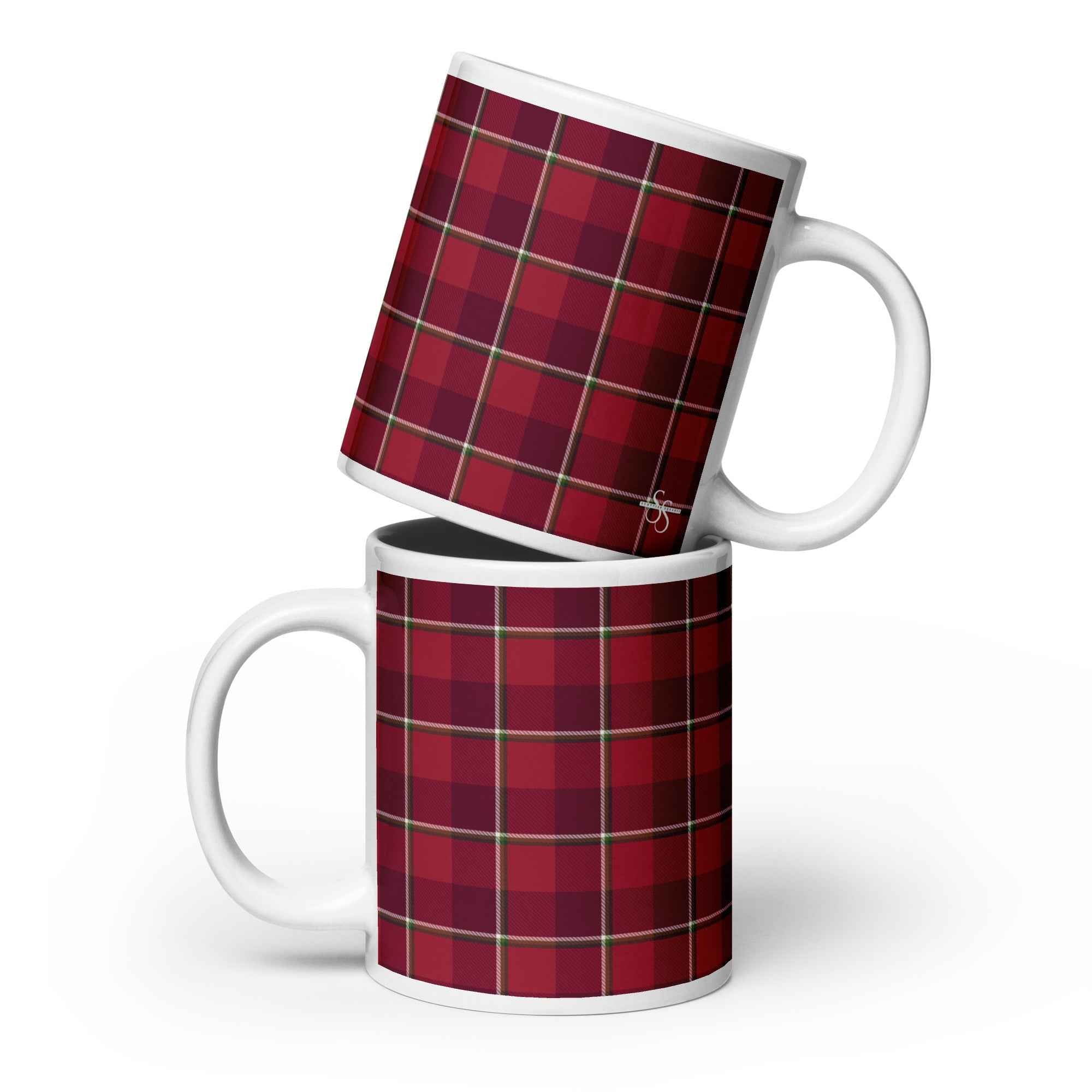 Old Brick and Cab Sav Plaid Ceramic Mug - Scottish Squares