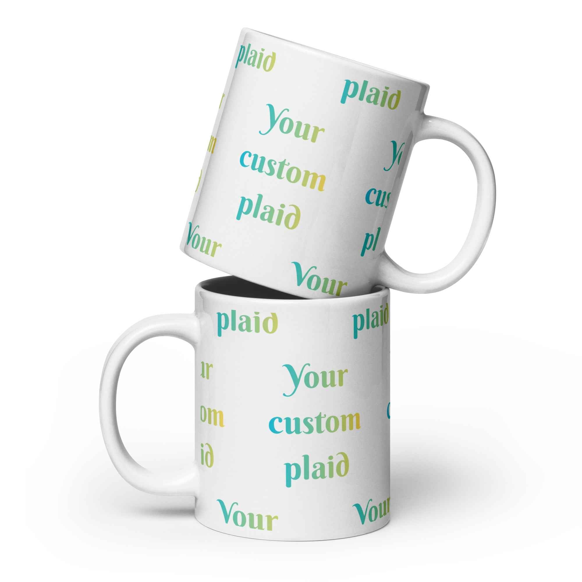 Ceramic Mug Your Own Birthday Plaid 20 oz - Scottish Squares