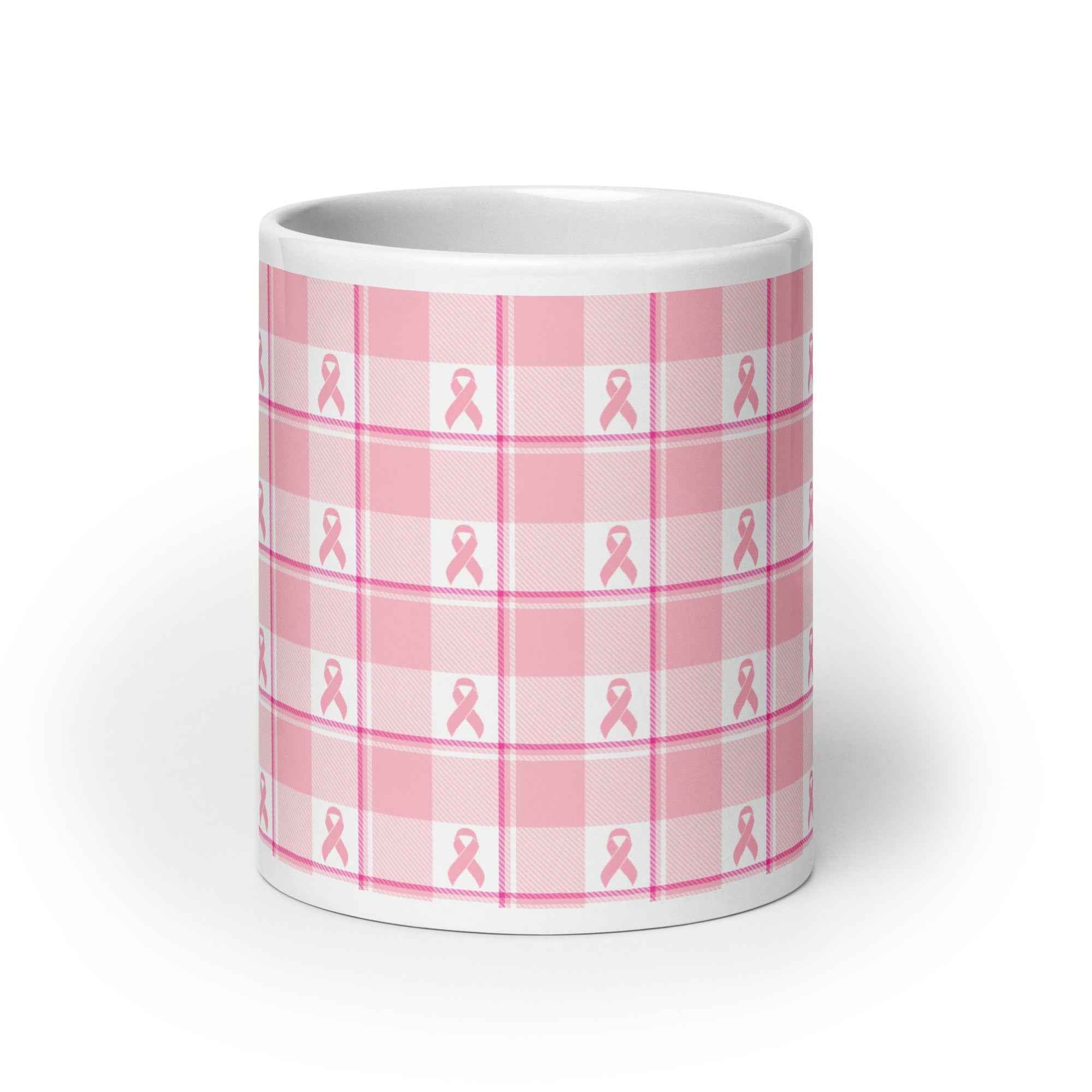 Ceramic Mug Breast Cancer Awareness Plaid - Scottish Squares