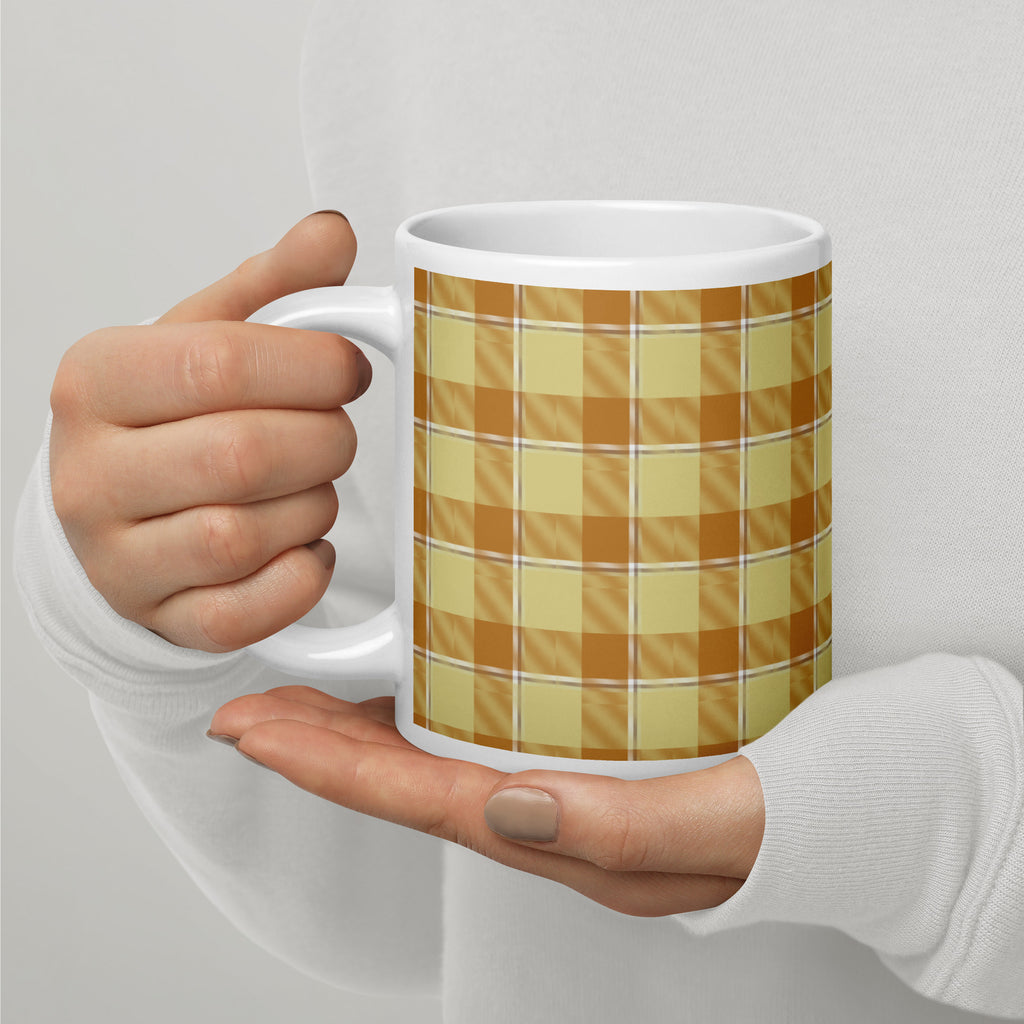 Zombie and Copper Plaid Ceramic Mug - Scottish Squares