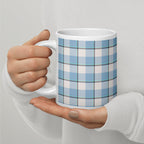Pink Cloud and Blue Lagoon Plaid Ceramic Mug - Scottish Squares