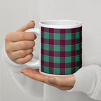 Ocean Green and Mulberry Wood Plaid Ceramic Mug - Scottish Squares