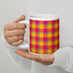 Corn and Razzmatazz Plaid Ceramic Mug - Scottish Squares