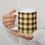 Flax and Livid Brown Plaid Ceramic Mug - Scottish Squares