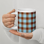 Blizzard Blue and Livid Brown Plaid Ceramic Mug - Scottish Squares