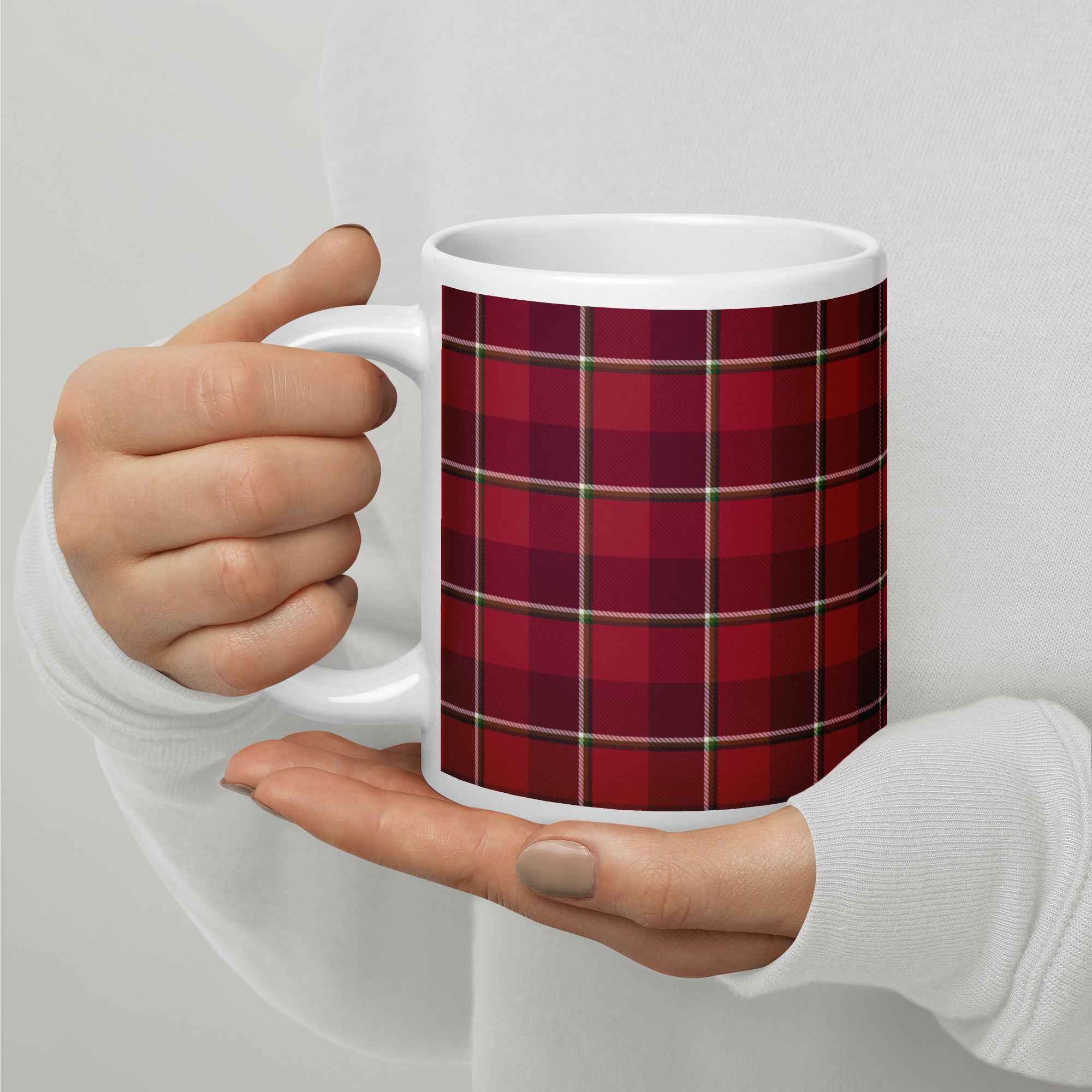 Old Brick and Cab Sav Plaid Ceramic Mug - Scottish Squares