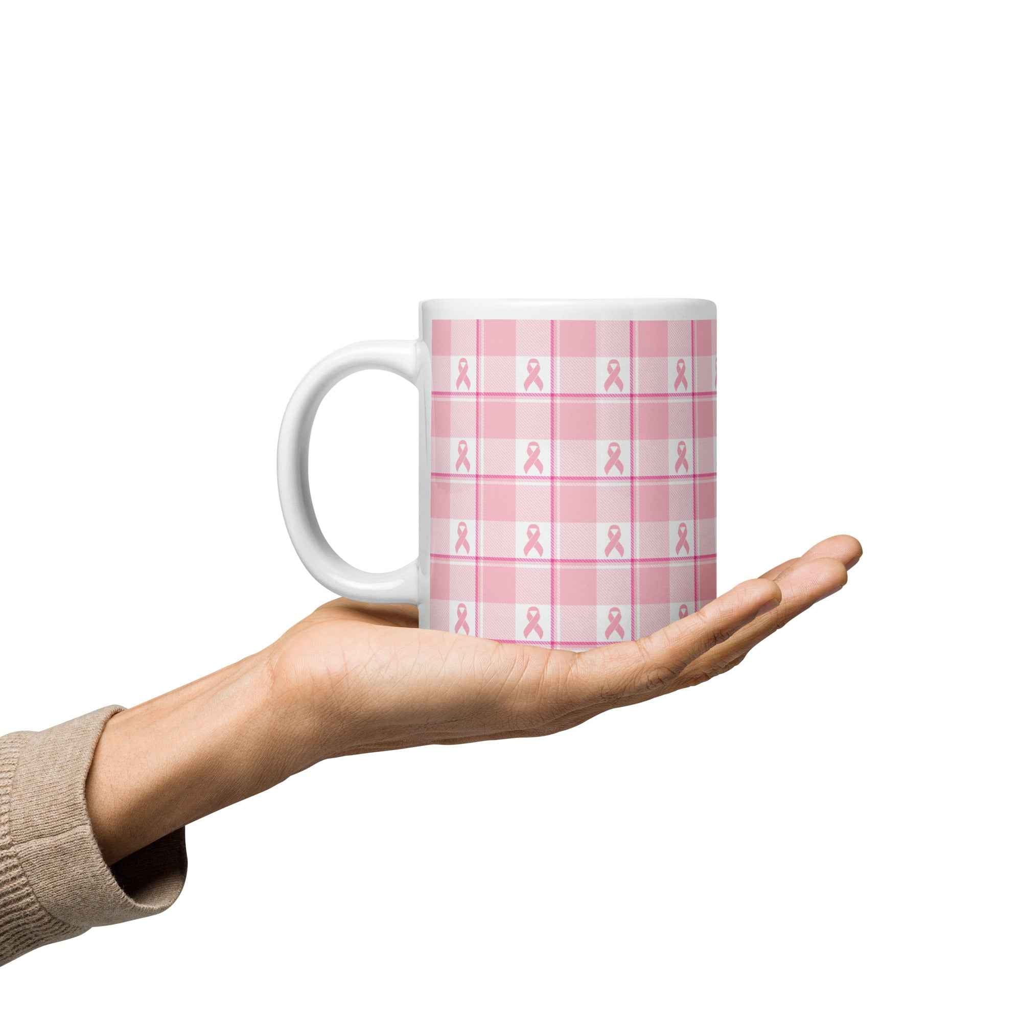 Ceramic Mug Breast Cancer Awareness Plaid - Scottish Squares