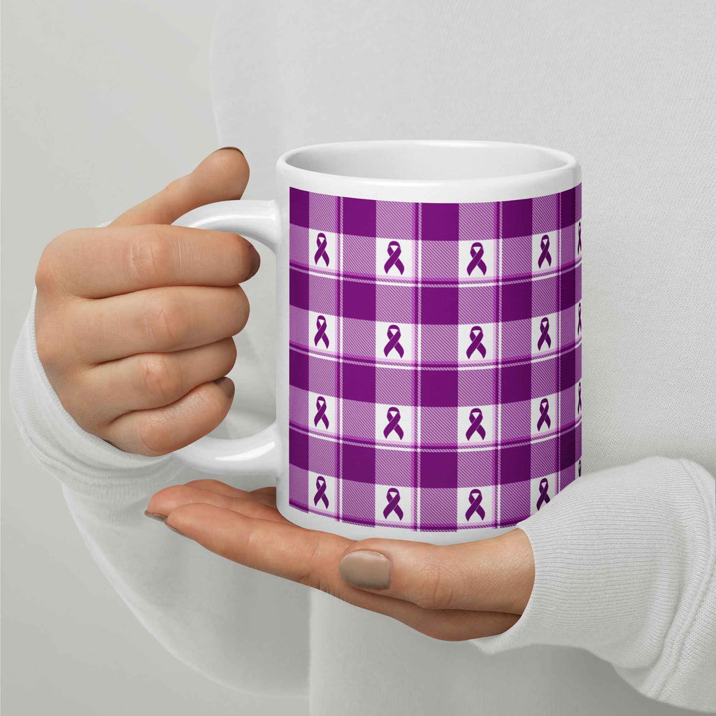 Ceramic Mug Pancreatic Cancer Awareness Plaid - Scottish Squares