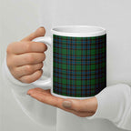 Ceramic Mug Green Blue Orange Plaid Tartan