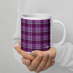Purple and Trendy Pink Plaid Ceramic Mug - Scottish Squares