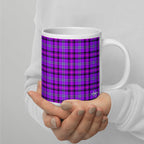 Electric Violet and Fuchsia Plaid Ceramic Mug - Scottish Squares