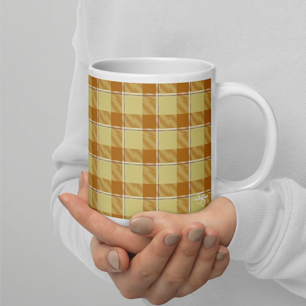Zombie and Copper Plaid Ceramic Mug - Scottish Squares