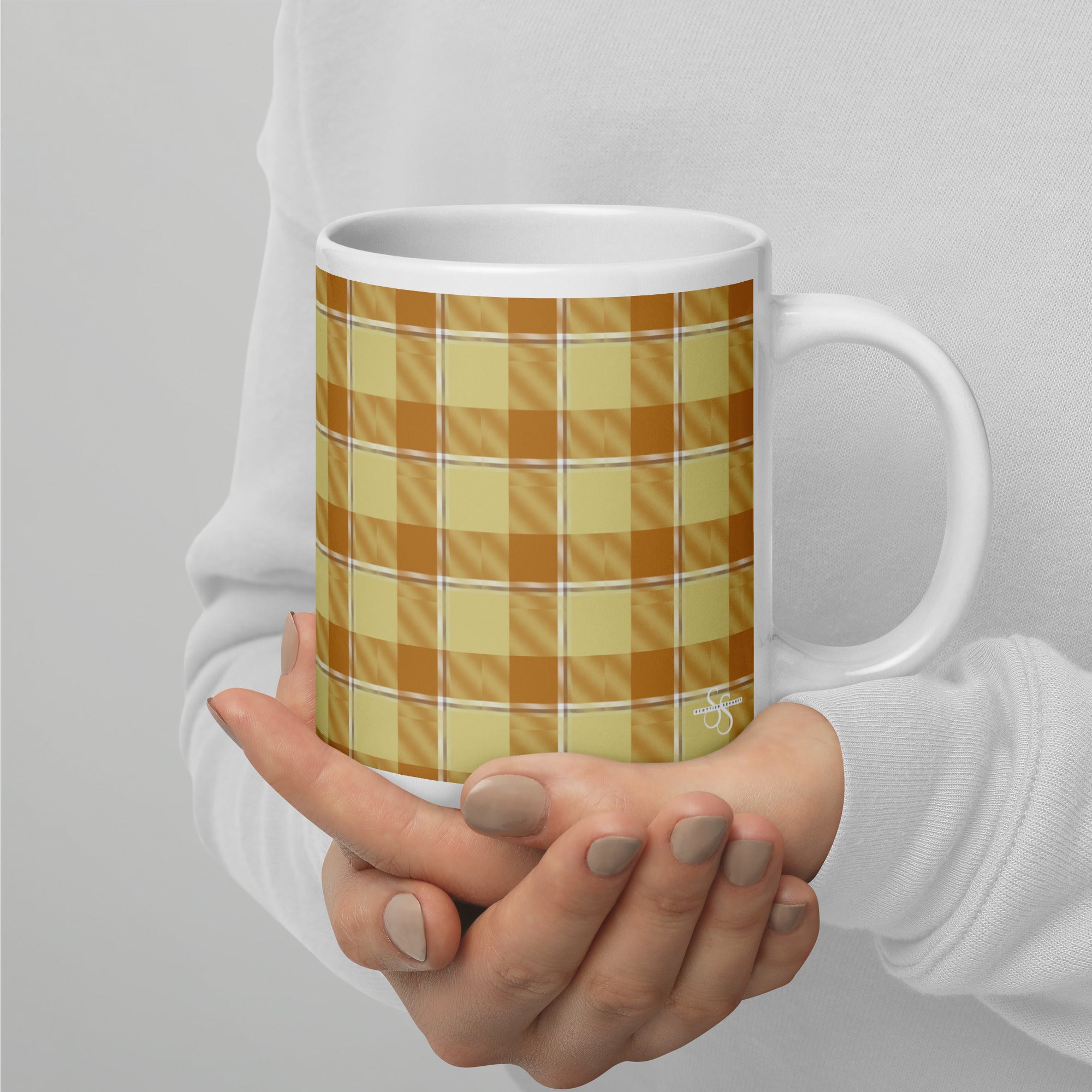 Zombie and Copper Plaid Ceramic Mug - Scottish Squares