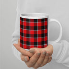 Red Ribbon and Heavy Metal Plaid Ceramic Mug - Scottish Squares