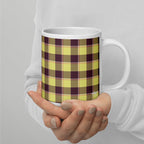 Flax and Livid Brown Plaid Ceramic Mug - Scottish Squares