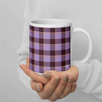 Light Wisteria and Livid Brown Plaid Ceramic Mug - Scottish Squares
