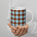 Blizzard Blue and Livid Brown Plaid Ceramic Mug - Scottish Squares