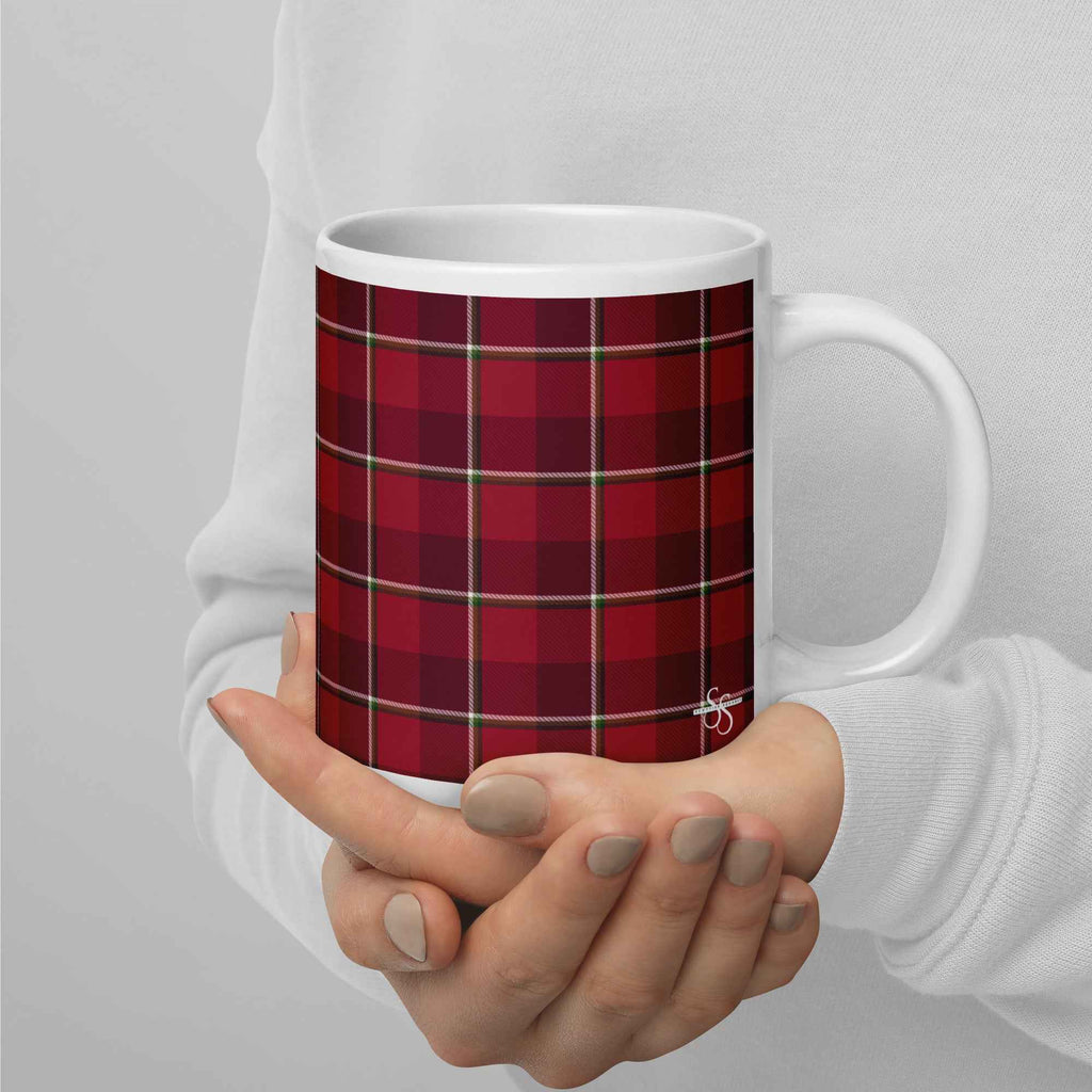 Old Brick and Cab Sav Plaid Ceramic Mug - Scottish Squares