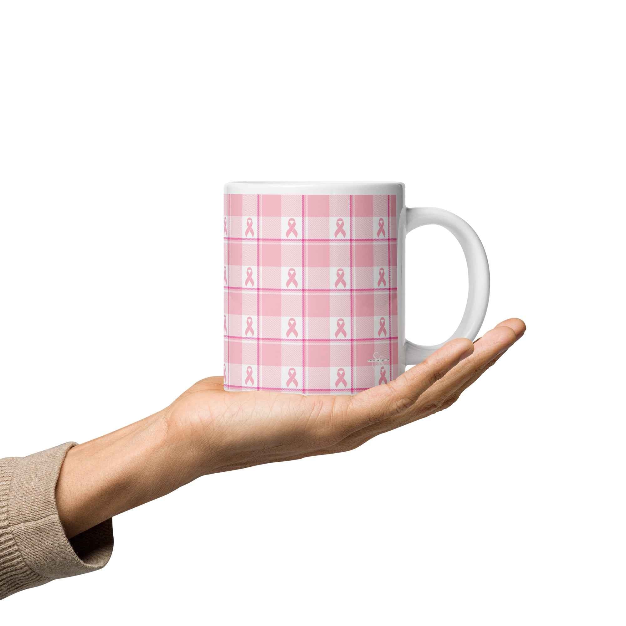 Ceramic Mug Breast Cancer Awareness Plaid - Scottish Squares