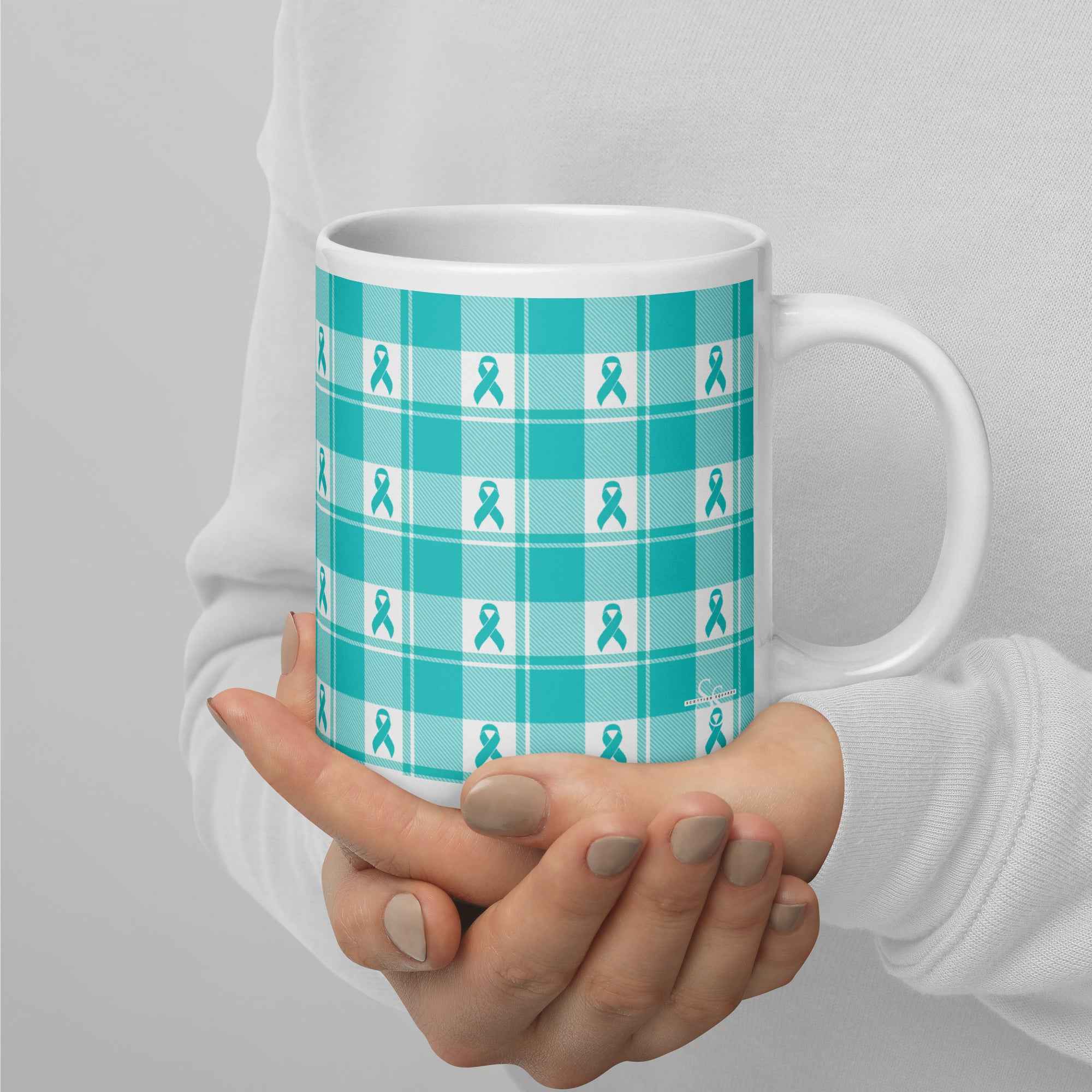 Ceramic Mug Ovarian Cancer Awareness Plaid - Scottish Squares