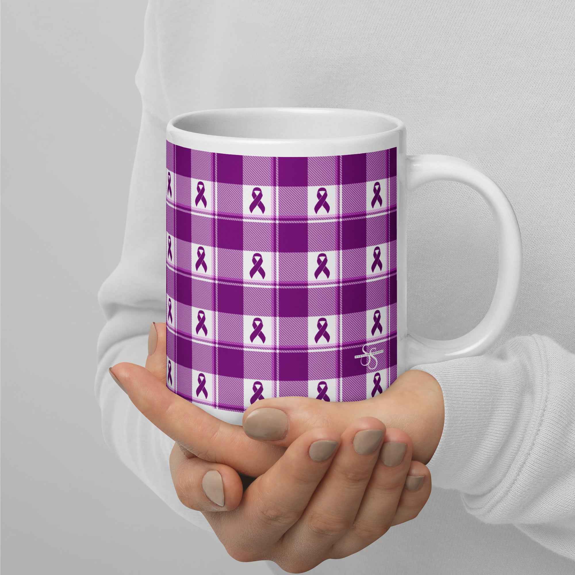 Ceramic Mug Pancreatic Cancer Awareness Plaid - Scottish Squares