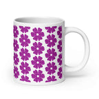 Ceramic Mug Flower Shape Plaid Pink Purple