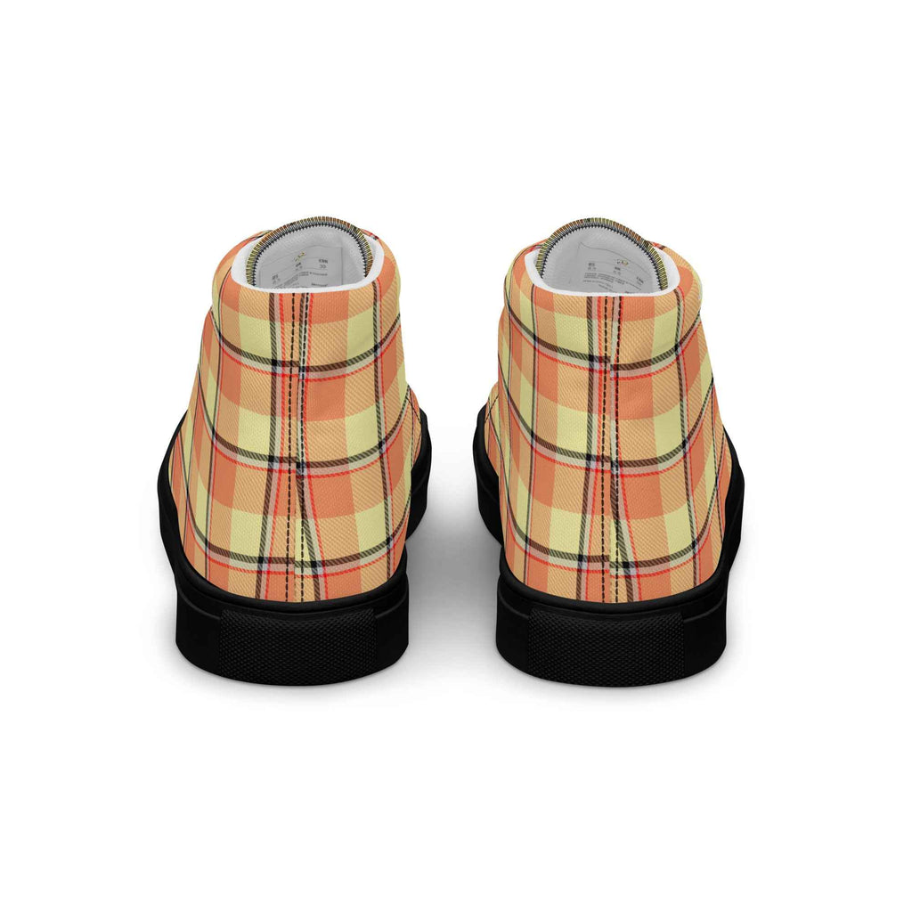 Women’s High Top Canvas Shoes Claystone and Morning Mist Plaid - Scottish Squares