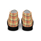 Women’s High Top Canvas Shoes Claystone and Morning Mist Plaid - Scottish Squares