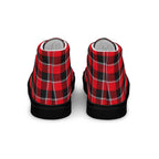 Women’s High Top Canvas Shoes Red Ribbon and Heavy Metal Plaid - Scottish Squares