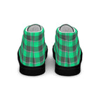 Women’s High Top Canvas Shoes Spring Green and Finlandia Plaid - Scottish Squares