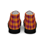Women’s High Top Canvas Shoes Tahiti Gold and Rose Bud Cherry Plaid - Scottish Squares