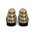Women’s High Top Canvas Shoes Flax and Livid Brown Plaid - Scottish Squares
