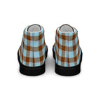 Women’s High Top Canvas Shoes Blizzard Blue and Livid Brown Plaid - Scottish Squares