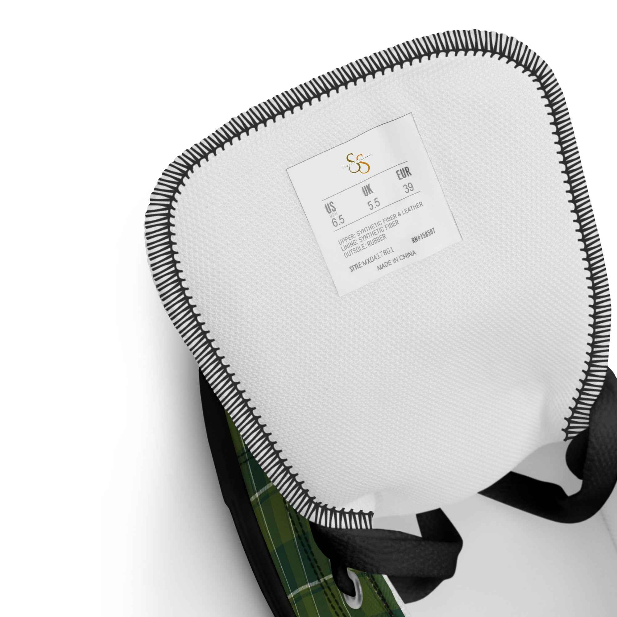 Women’s High Top Canvas Shoes Woodland and Evergreen Plaid - Scottish Squares