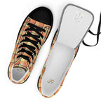 Women’s High Top Canvas Shoes Claystone and Morning Mist Plaid - Scottish Squares