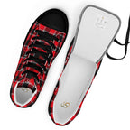 Women’s High Top Canvas Shoes Red Ribbon and Heavy Metal Plaid - Scottish Squares