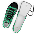 Women’s High Top Canvas Shoes Spring Green and Finlandia Plaid - Scottish Squares