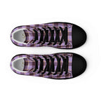 Women’s High Top Canvas Shoes Light Wisteria and Livid Brown Plaid - Scottish Squares