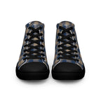 Women’s High Top Canvas Shoes Cello and Donkey Brown Plaid - Scottish Squares