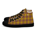 Women’s High Top Canvas Shoes Potters Clay and Pizza Plaid - Scottish Squares