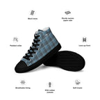 Women’s High Top Canvas Shoes Hoki and Shuttle Gray Plaid - Scottish Squares