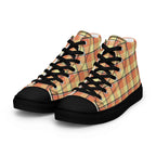 Women’s High Top Canvas Shoes Claystone and Morning Mist Plaid - Scottish Squares