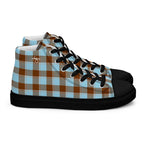 Women’s High Top Canvas Shoes Blizzard Blue and Livid Brown Plaid 12 - Scottish Squares