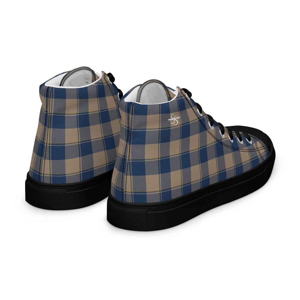 Women’s High Top Canvas Shoes Cello and Donkey Brown Plaid - Scottish Squares